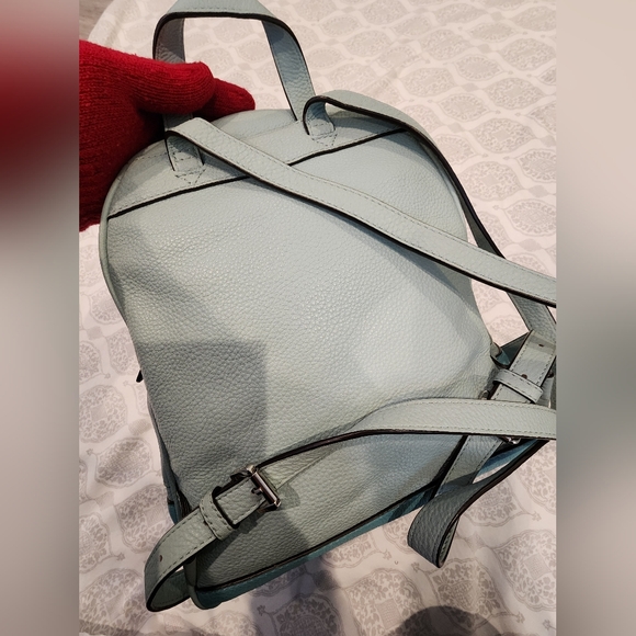 MICHAEL KORS Leather Celadon Azure Rhea Zip Travel Backpack -Medium - Picture 7 of 12